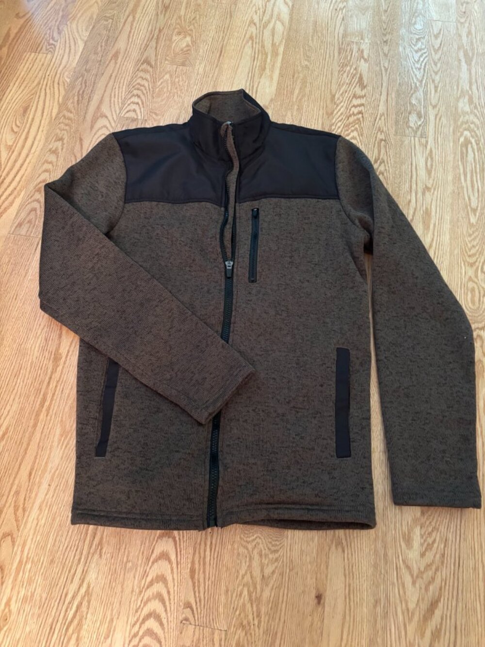 NEW Eddie Bauer Sycamore Full Zip Fleece Jacket Mens Small Green Black Hiking